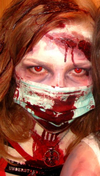 Wearing my Ring Cross at the Zombie Walk in Ljutomer, Slovenia. 2009 Make up by Mad Squirrel FX
