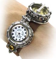 Lagerräumung Alchemy Ohrring Ohrstecker Steampunk Timepiece Monduhr Gothic E349