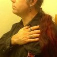 Me, with Steampunk rings, Master&#039;s Voice earring, and Occult Industrial Star medal